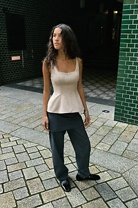 ZIPPER PEPLUM TOP