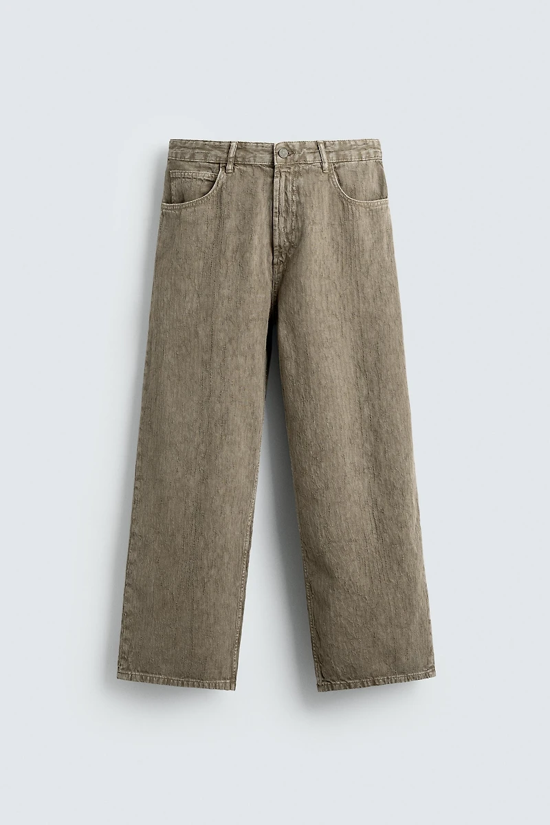 WASHED PRINT BAGGY FIT PANTS
