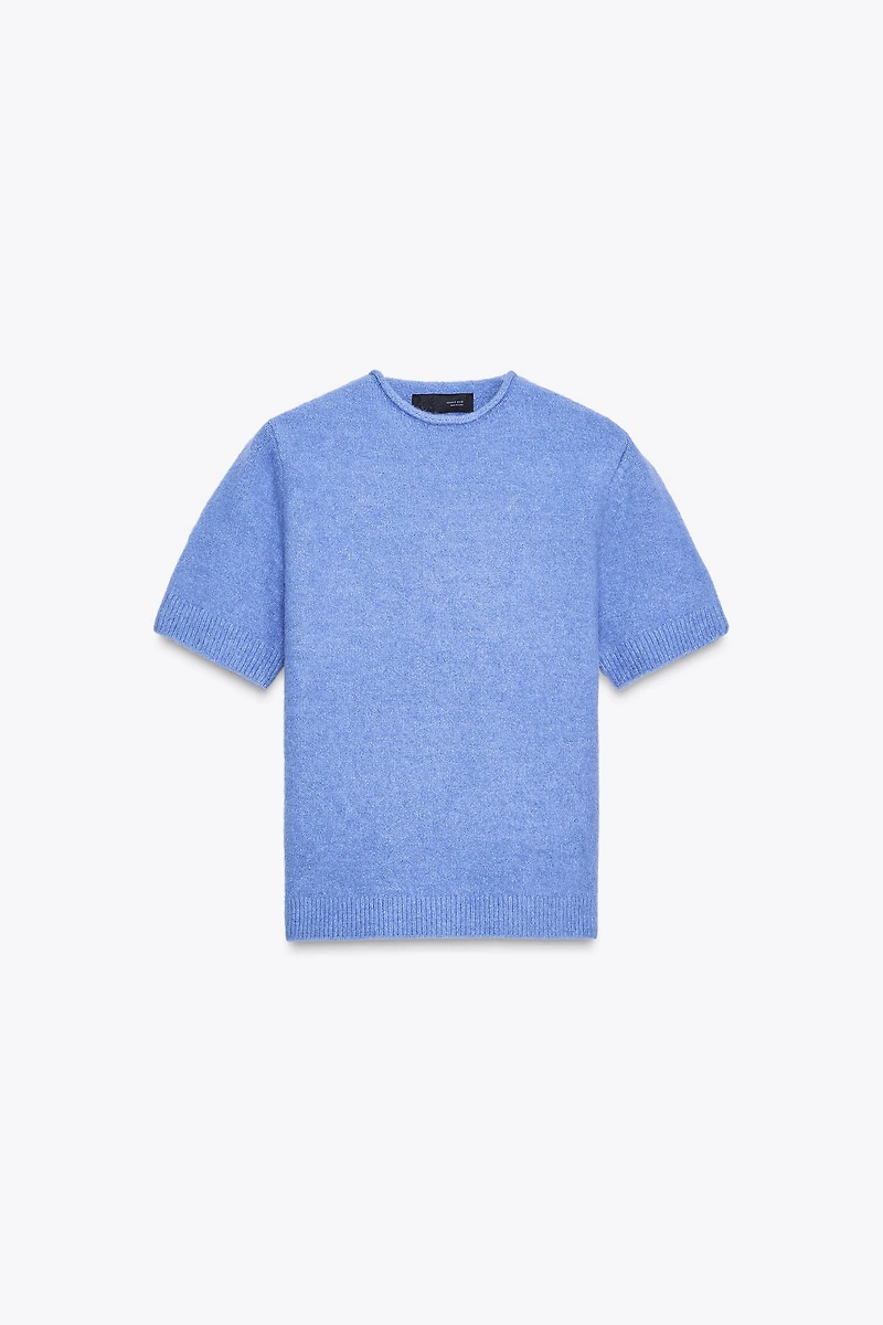 SHORT SLEEVE KNIT SWEATER