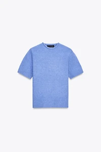 SHORT SLEEVE KNIT SWEATER