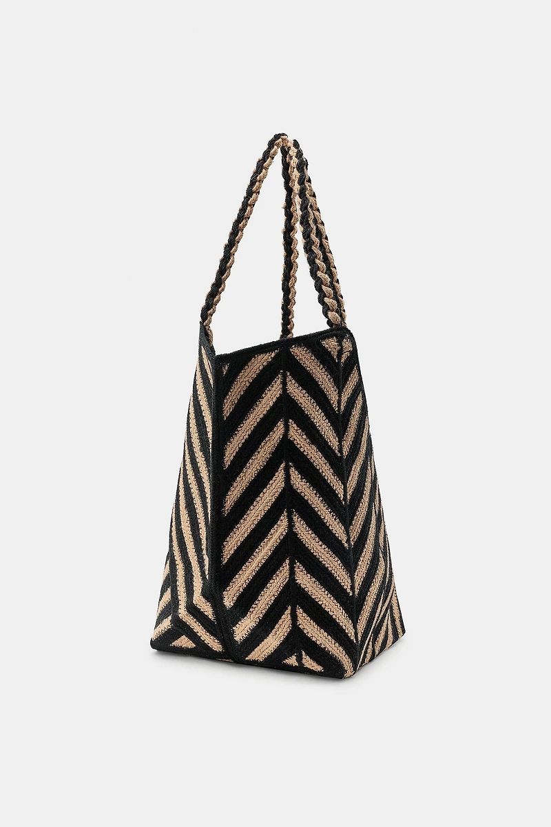 100% JUTE STRIPED BAG