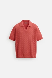 OPEN STITCH KNIT POLO SHIRT