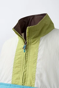 COLORBLOCK POUCH POCKET RAINCOAT