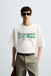 OVERSIZED PRINTED TEXT T-SHIRT