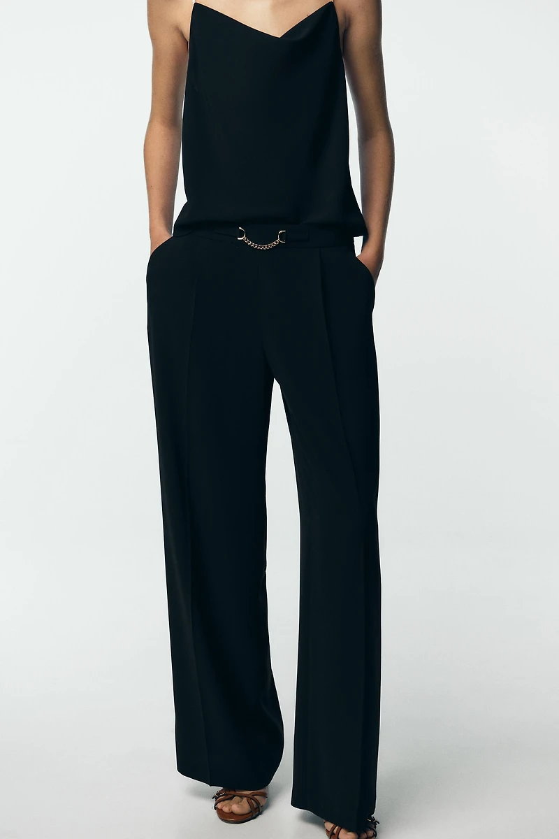 CHAIN WIDE LEG PANTS