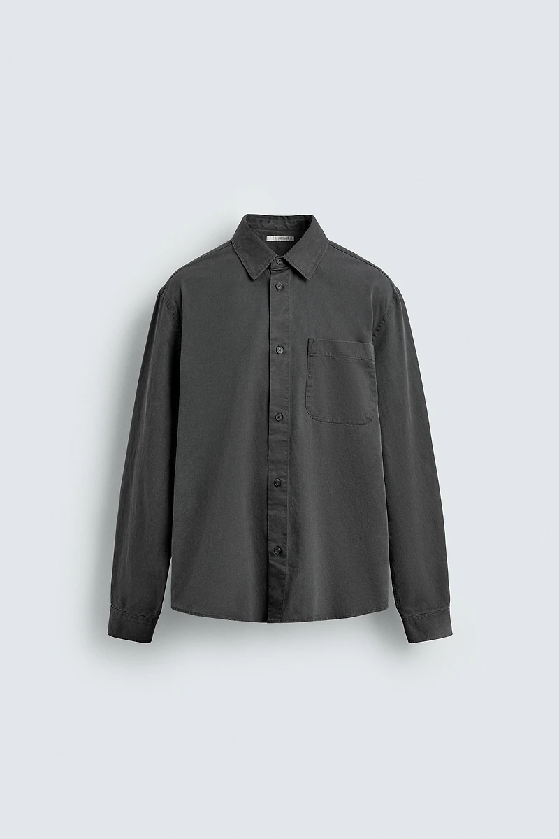 WASHED TWILL TEXTURED SHIRT