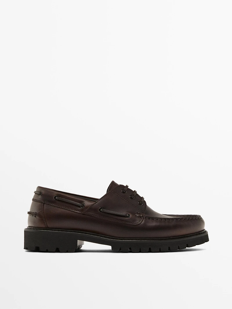 Mocassins nappa semelle crantée