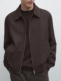 Wool bomber jacket with zip