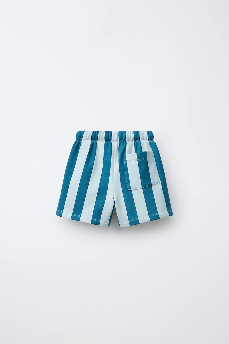 STRIPED PLUSH SHORTS