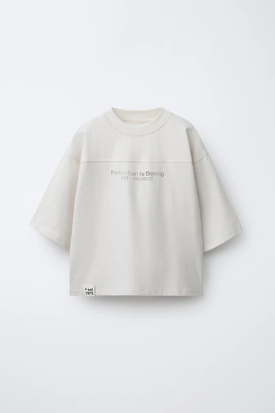 WASHED EFFECT TEXT T-SHIRT