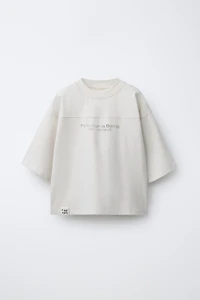 WASHED EFFECT TEXT T-SHIRT