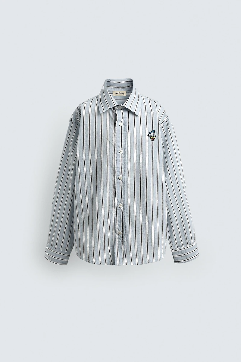 DONALD DUCK PATCH STRIPED SHIRT HARRY LAMBERT FOR ZARA X DISNEY