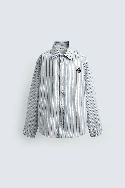 DONALD DUCK PATCH STRIPED SHIRT HARRY LAMBERT FOR ZARA X DISNEY