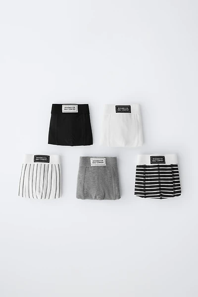 2-6 YEARS / FIVE-PACK OF LABEL BOXERS