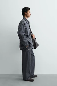 PANTALON STRUCTURÉ EN COTON LAVÉ