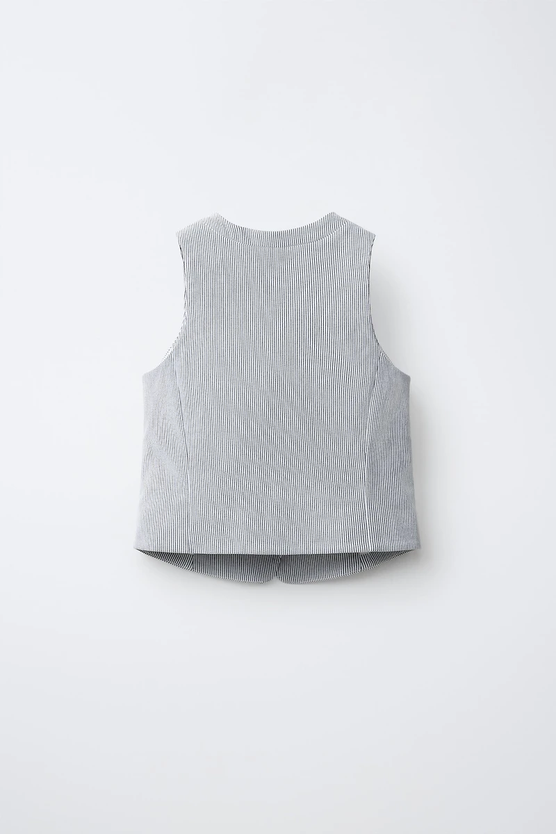 MANDARIN COLLAR WRAP VEST