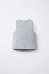 MANDARIN COLLAR WRAP VEST