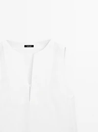 100% linen blouse with seam details