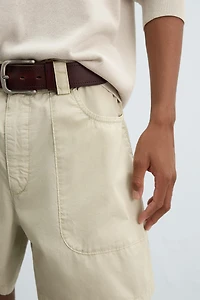 WASHED COTTON BERMUDA SHORTS