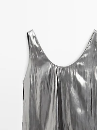 Flowing metallic strappy top