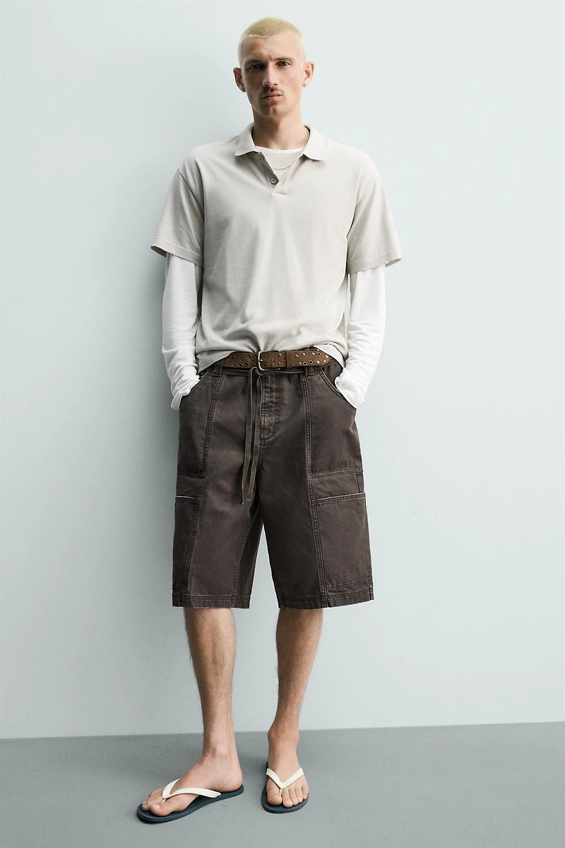 BELTED BAGGY FIT SHORTS