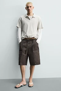 BELTED BAGGY FIT SHORTS