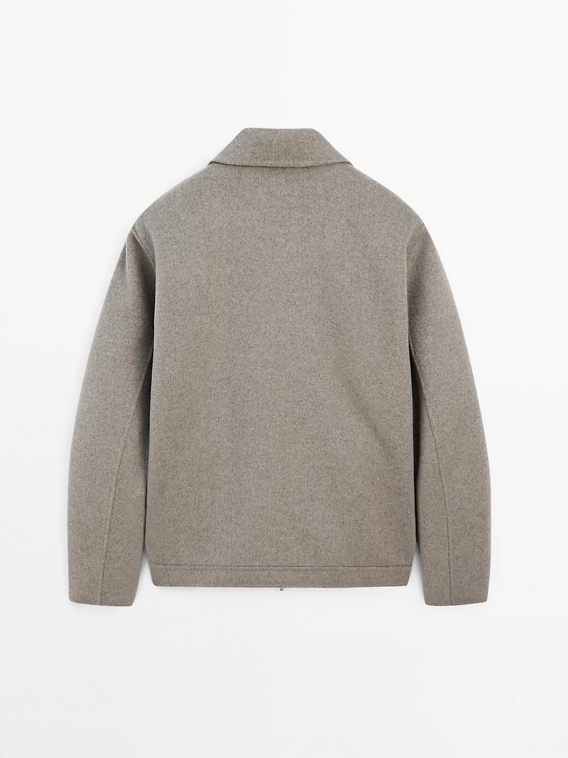Double zip wool jacket
