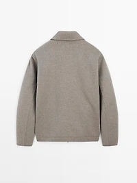 Double zip wool jacket