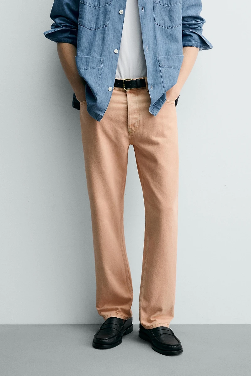 JEAN STRAIGHT FIT COULEUR DÉLAVÉE