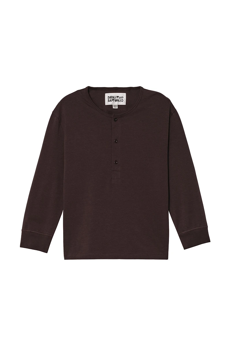 CROPPED FIT HENLEY T-SHIRT
