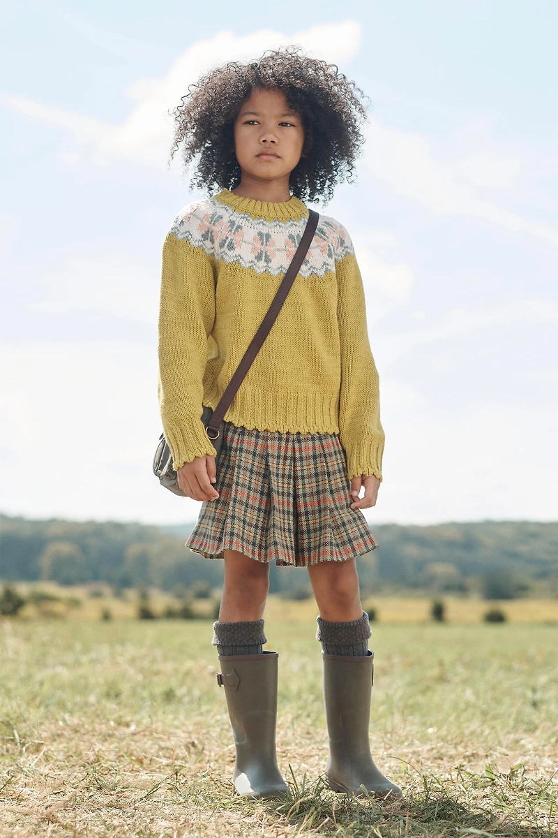 LIMITED EDITION WOOL BLEND GREEK PRINT SWEATER