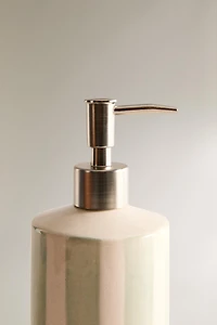 STRIPED CERAMIC SOAP DISPENSER