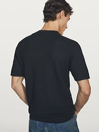 Textured knit short sleeve T-shirt