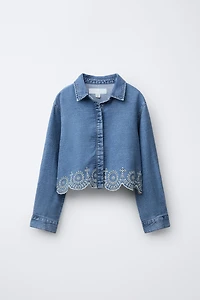 SCHIFFLY HEM DENIM SHIRT
