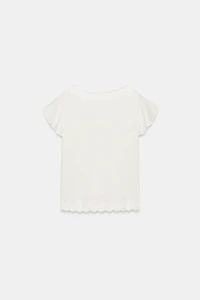 RUFFLED LACE SLEEVE TOP
