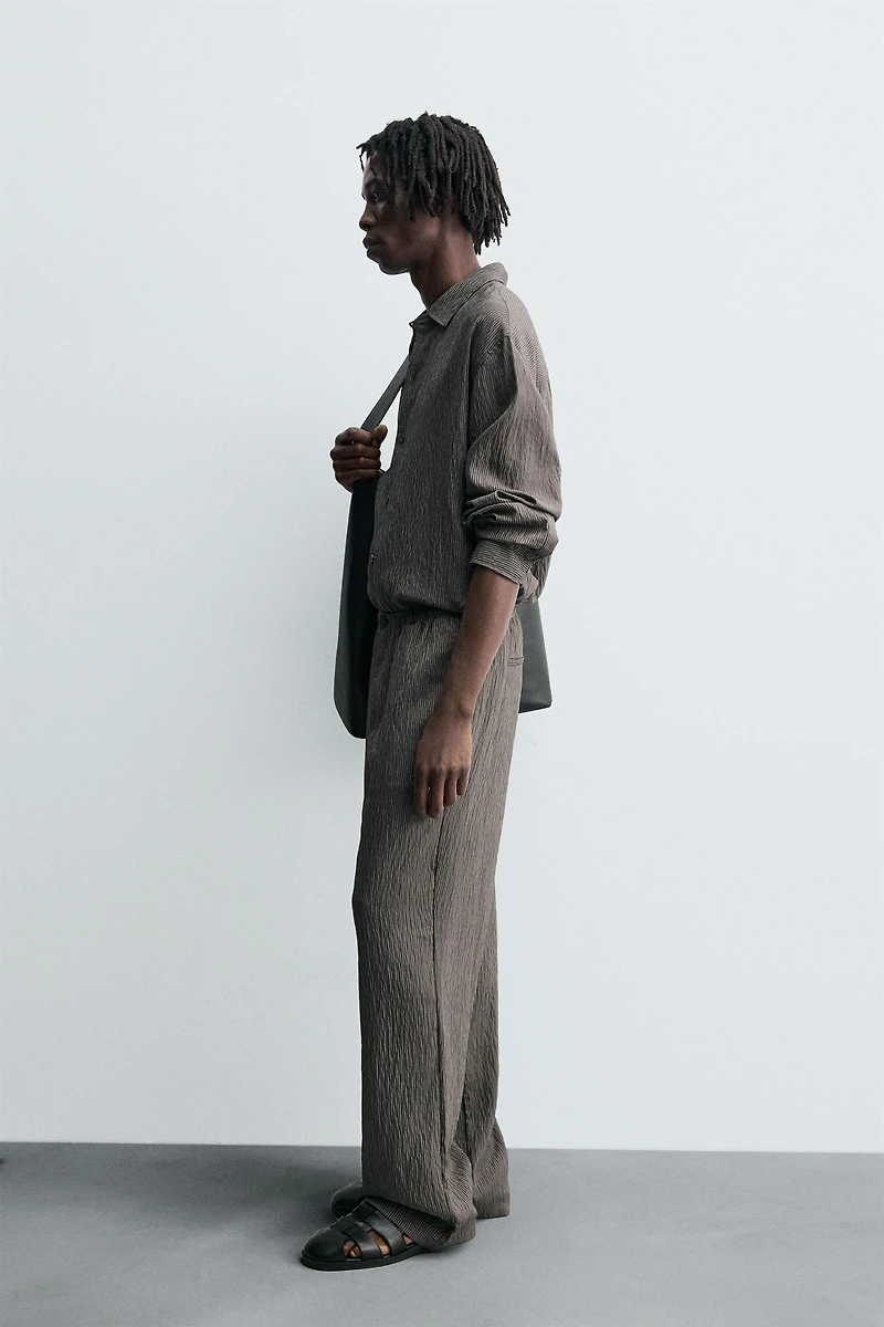 CHEMISE FLUIDE RAYURES EFFET FROISSÉ