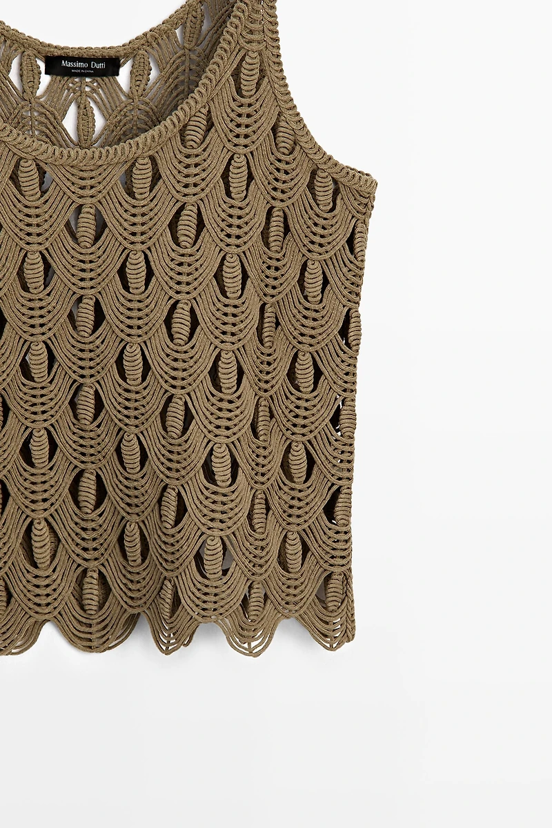 Strappy top with crochet detail