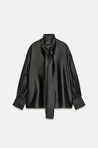 SATIN EFFECT SHIRT WITH TIES ZW COLLECTION