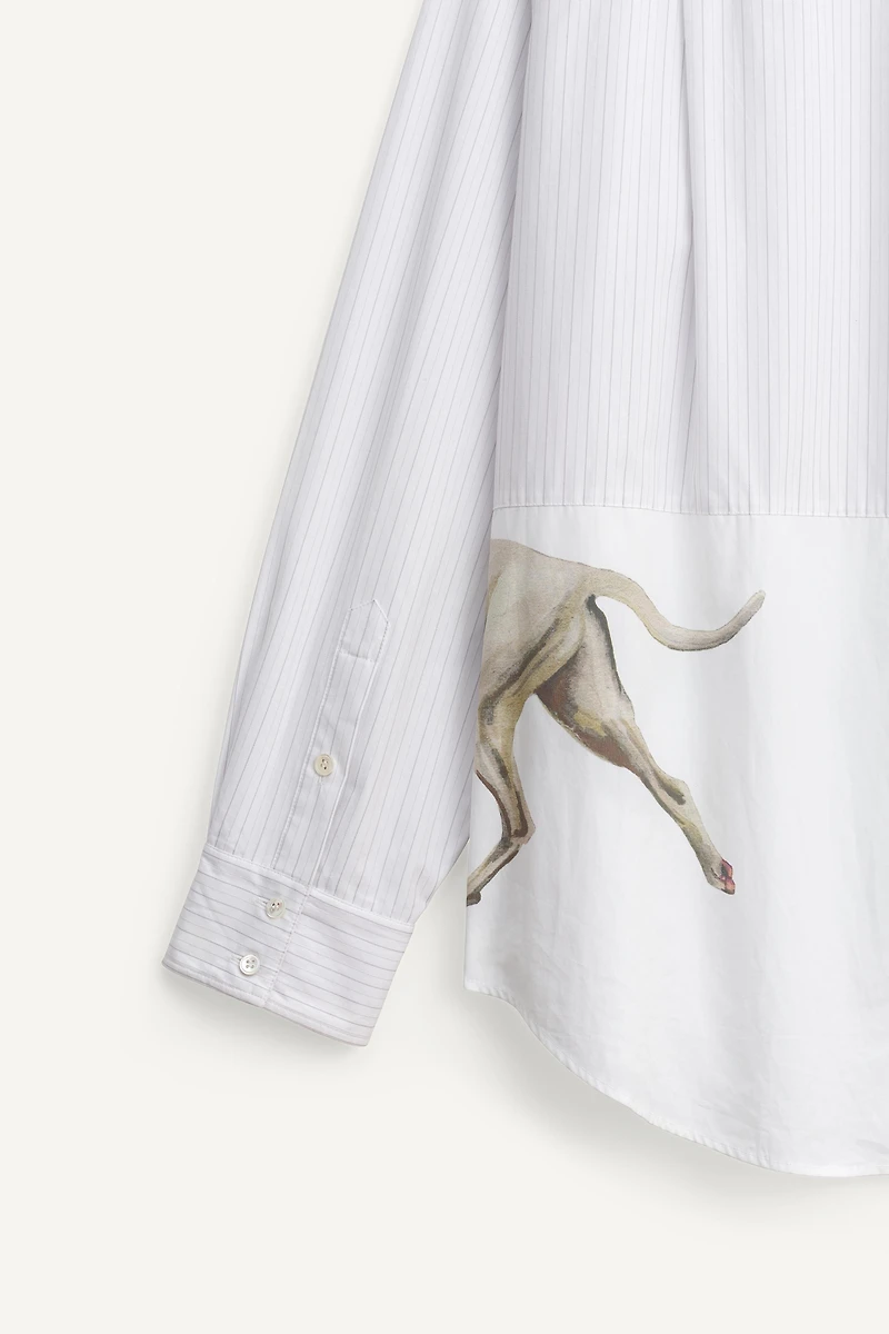 LIMITED EDITION PRINTED PATCHWORK STRIPED SHIRT