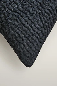 GATHERED QUILT THROW PILLOW COVER