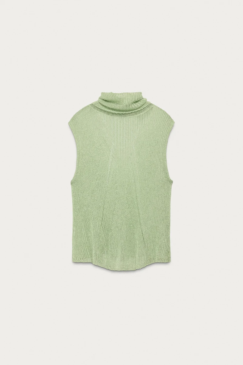 MARISA BERENSON X ZARA METALLIC THREAD KNIT TOP