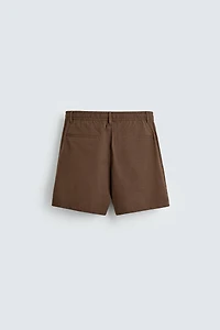 COTTON-LINEN RELAXED FIT SHORTS
