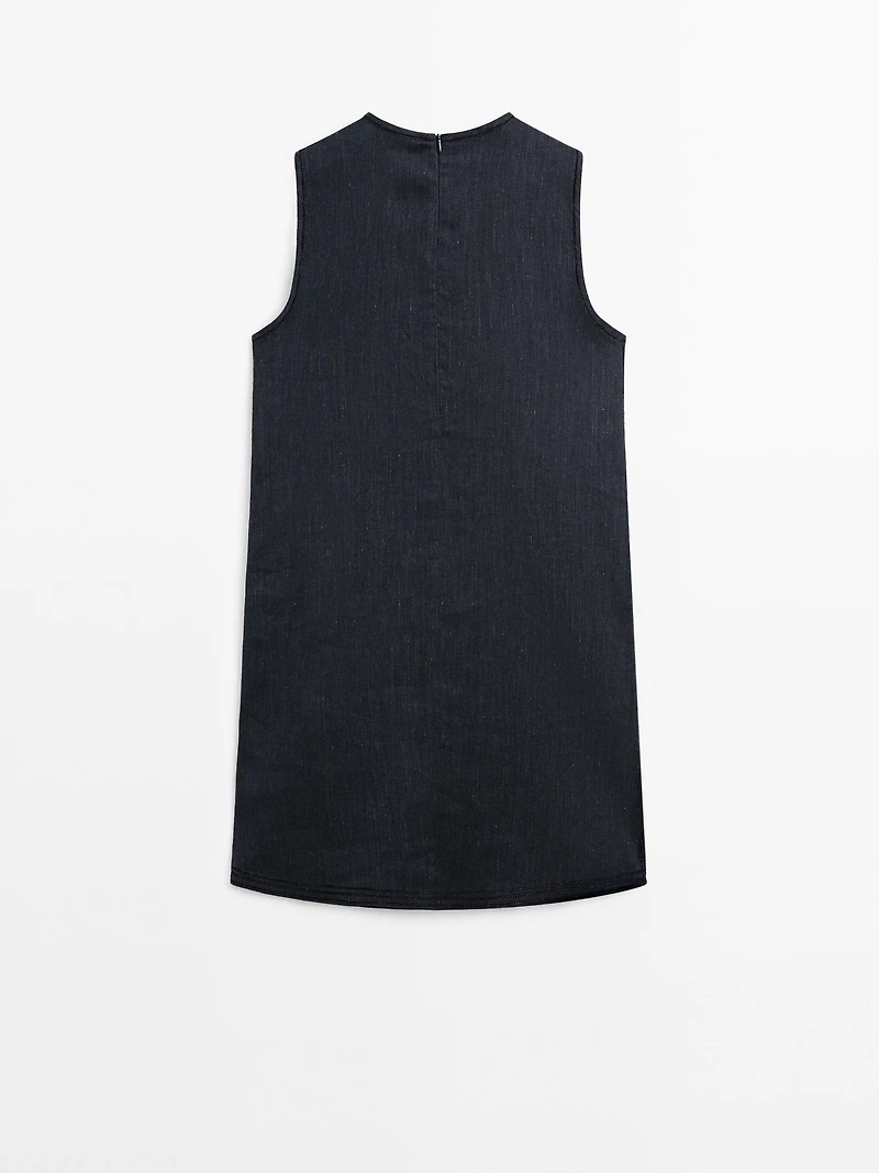 100% cotton denim mini dress