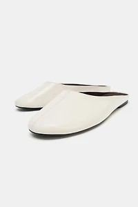 FLAT LEATHER MULE SHOES