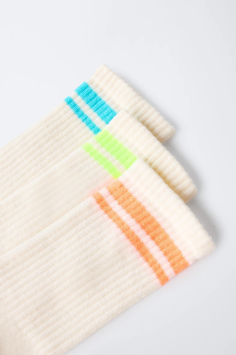 THREE-PACK OF STRIPED LONG SOCKS