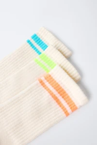 THREE-PACK OF STRIPED LONG SOCKS