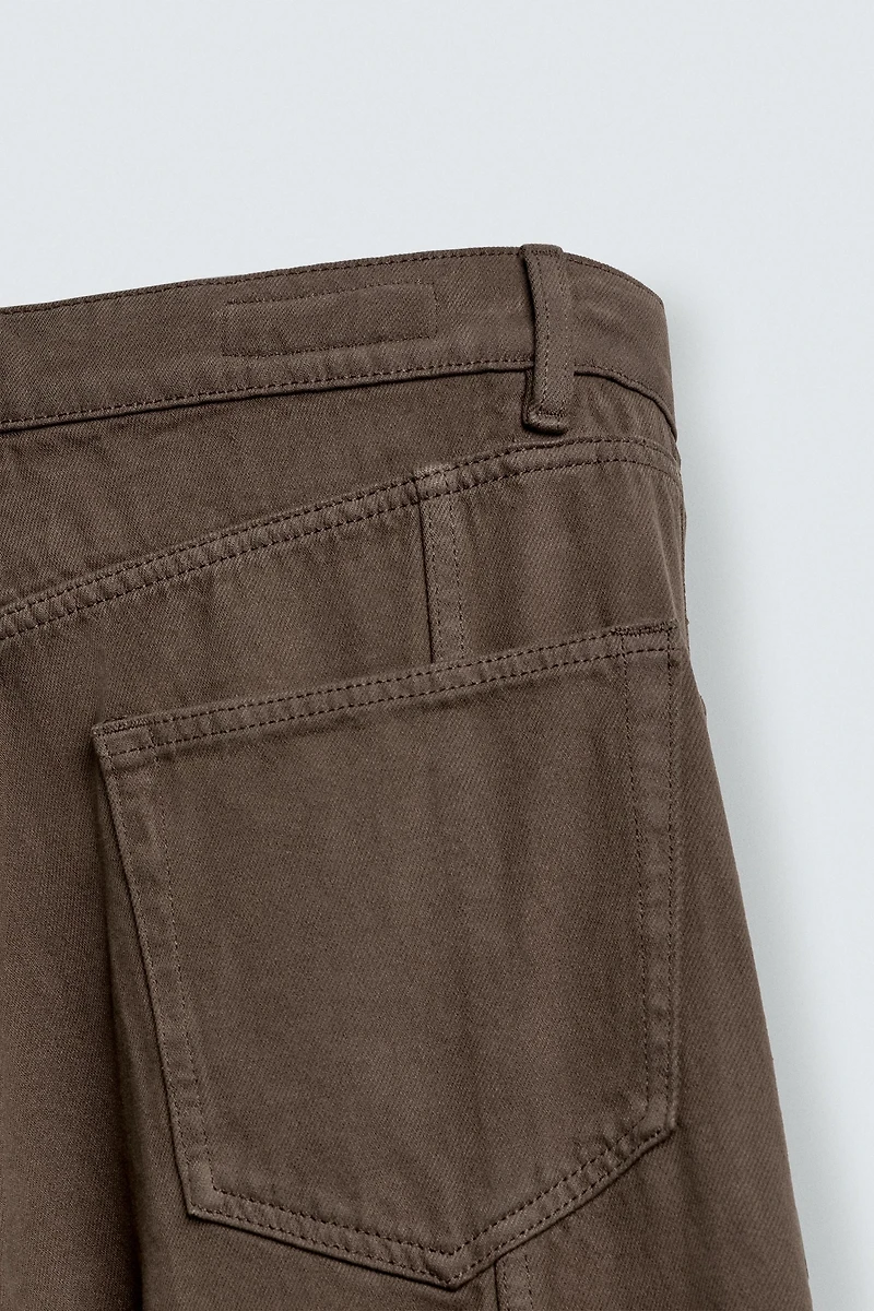 DENIM CARGO PANTS WITH POCKETS