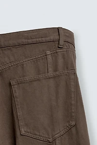 DENIM CARGO PANTS WITH POCKETS