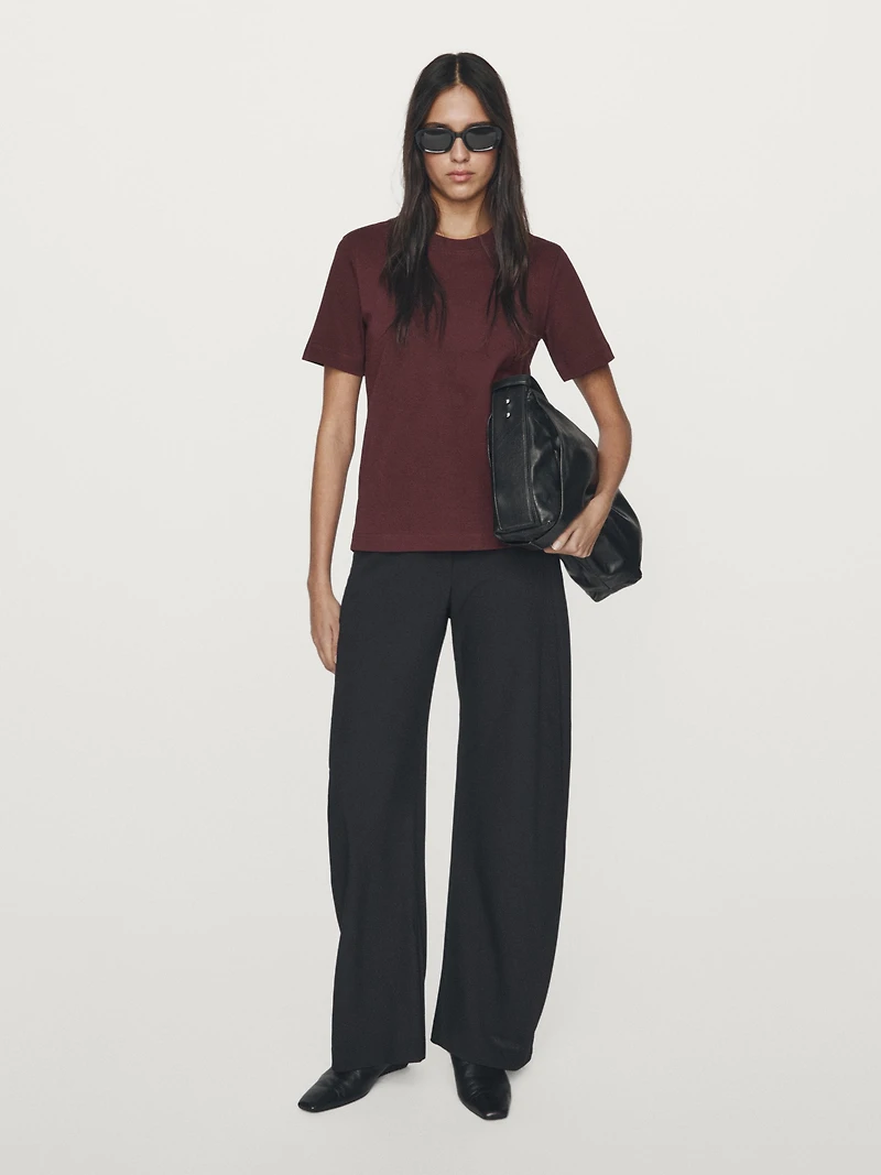 T-shirt à col rond 100 % coton interlock