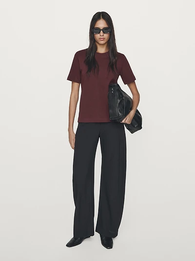 T-shirt à col rond 100 % coton interlock